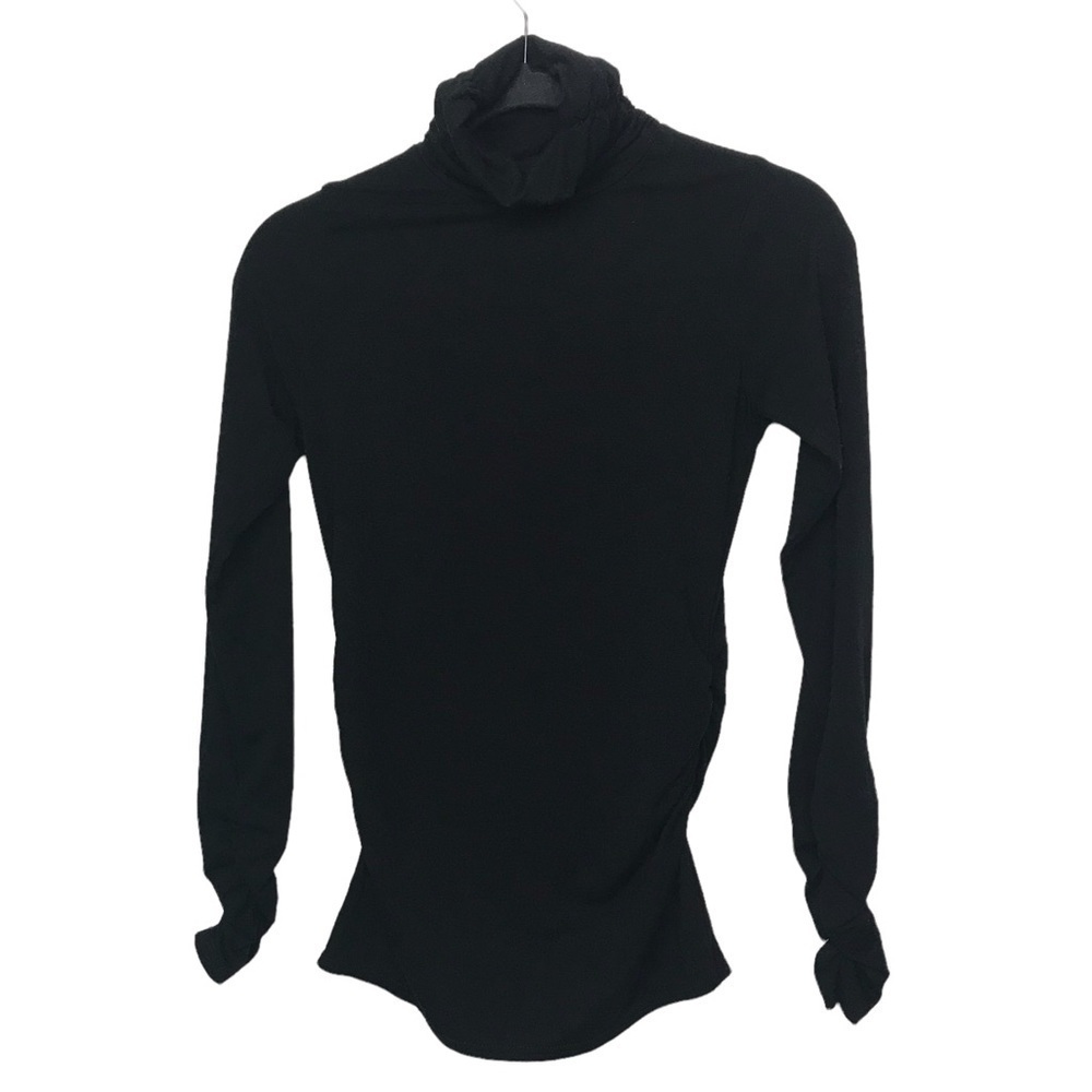 Poof Apparel Black Ruched Turleneck Small